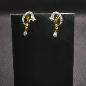 colour diamond gold earrings by S.P. Jewellers