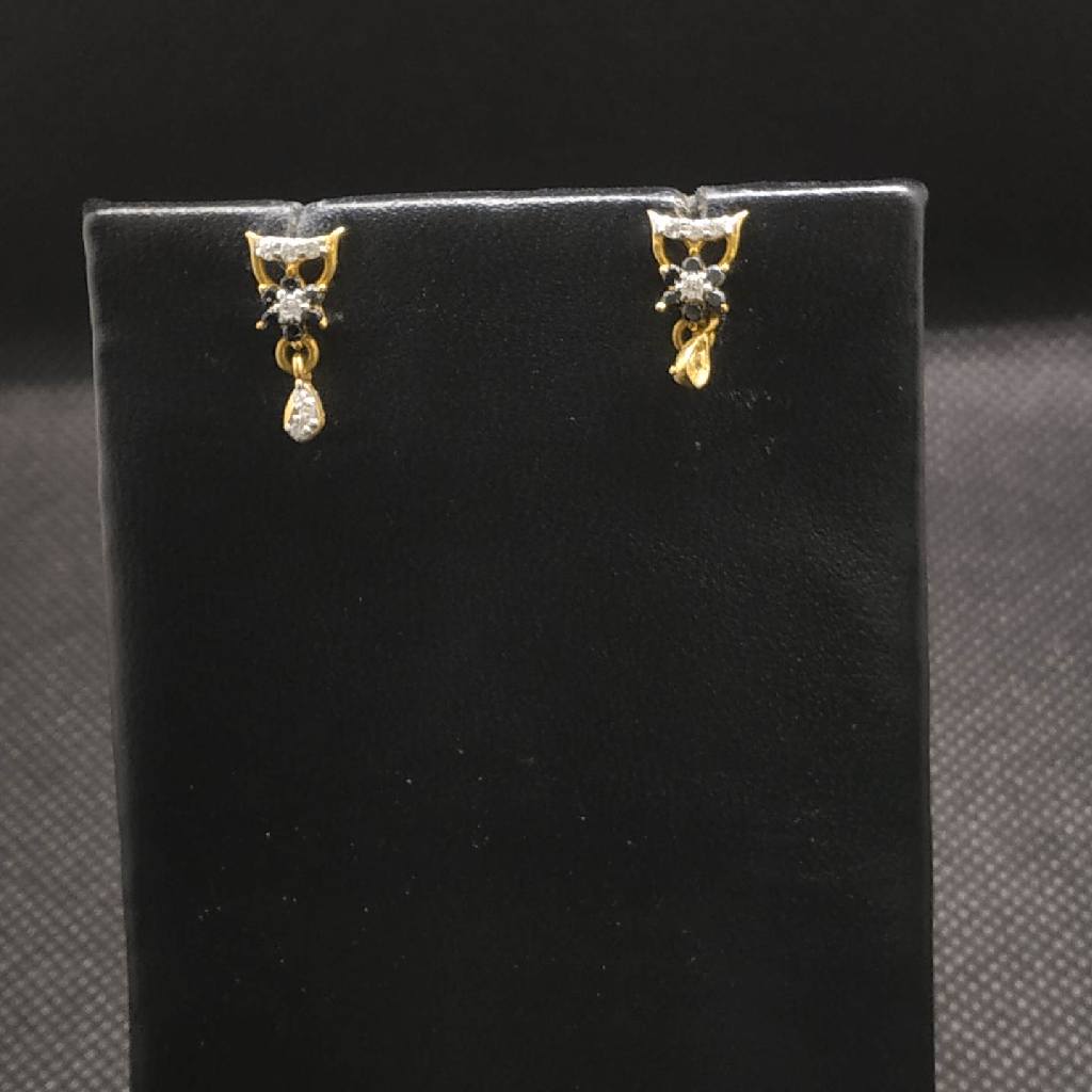 black diamond gold earrings