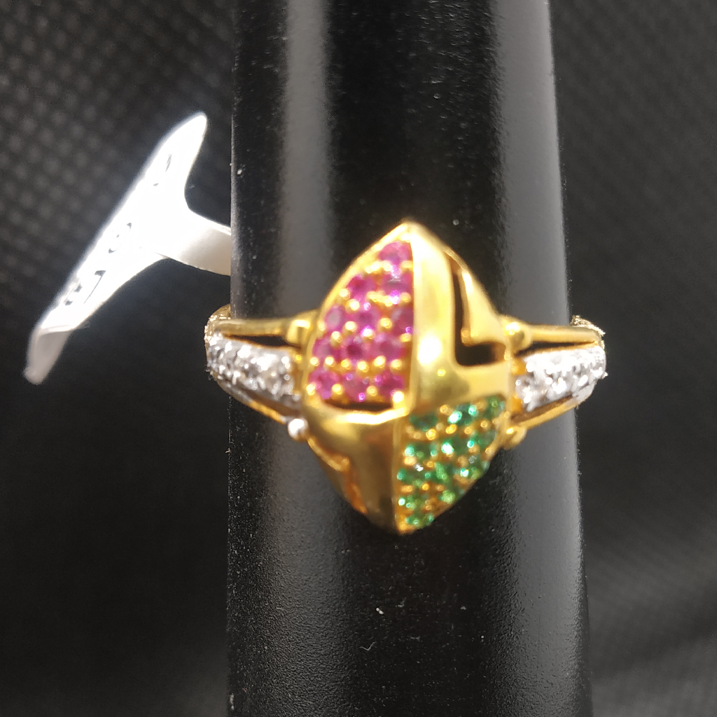 colour diamond gold ring